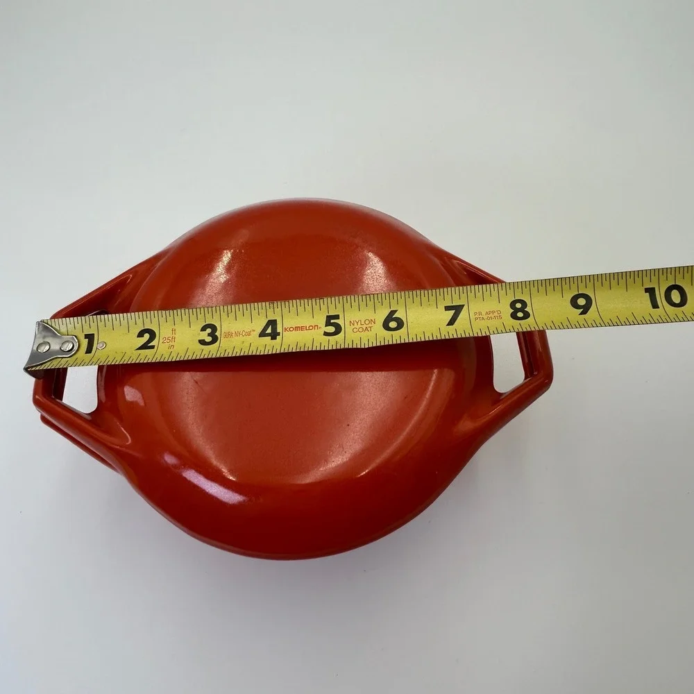 Vintage Copco Denmark Orange Enameled Cast Iron Dutch Oven Michael Lax D1 or D2